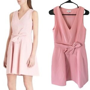 Claudie Pierlot Bow Embellished Pink Crepe Dress